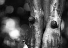 Feet of a statue of Jesus Christ
